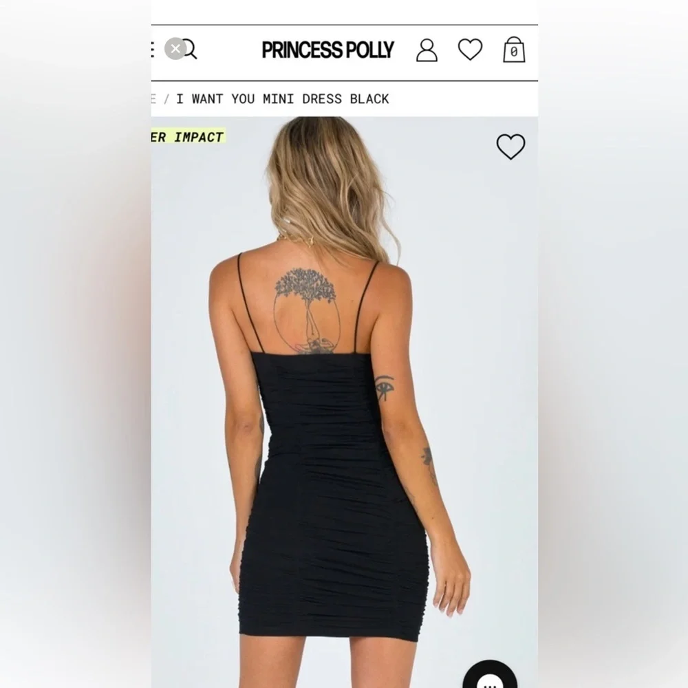 Princess Polly "I Want You" Mini Dress in Black US 10 - Picture 7 of 7